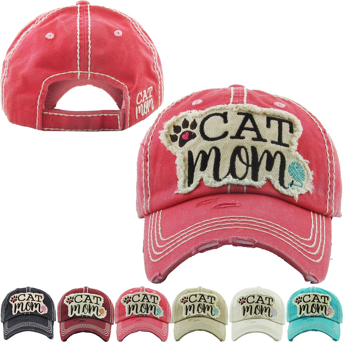 CAT MOM Washed Vintage BALL CAP